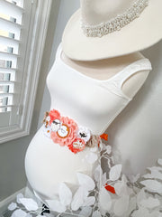 Orange Ghost Halloween Baby Shower Maternity Sash