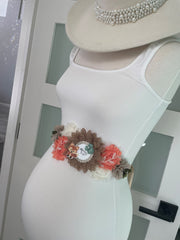 Orange Fox Woodland Maternity Sash