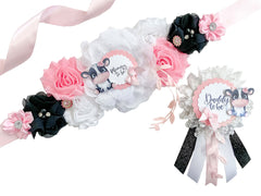 Pink Cow Baby Shower Maternity Sash