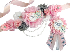 Pink Elephant Baby Shower Maternity Sash