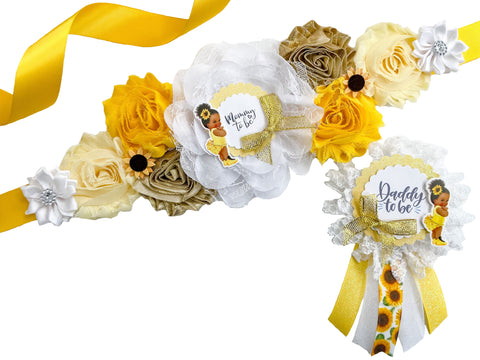 Sunflower Baby Shower Maternity Sash